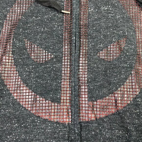 Deadpool Hoodie Men's Large Fits Like a Medium Marvel Comics Full Zip Up Gray - Picture 3 of 11